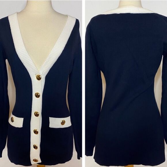 Shoshanna Vintage Nautical Cardigan Sweater - Picture 1 of 9